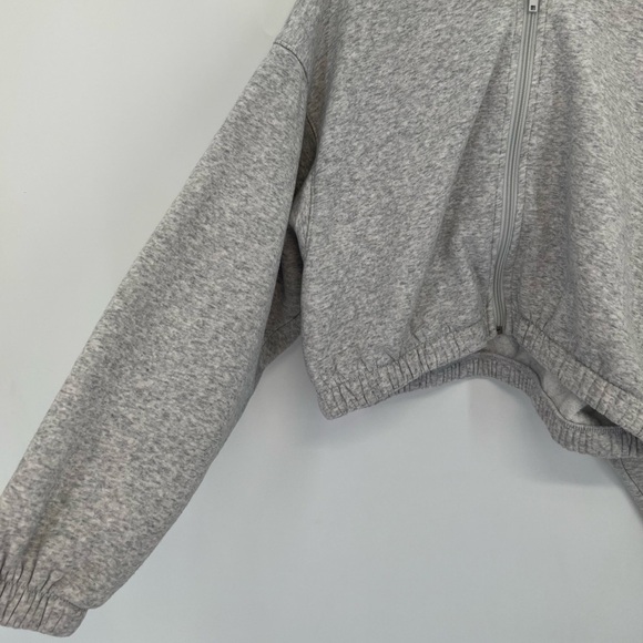 H&M Cinched Oversized Semi Cropped Hooded Zip Wide Balloon Sleeve Jacket - Picture 3 of 6